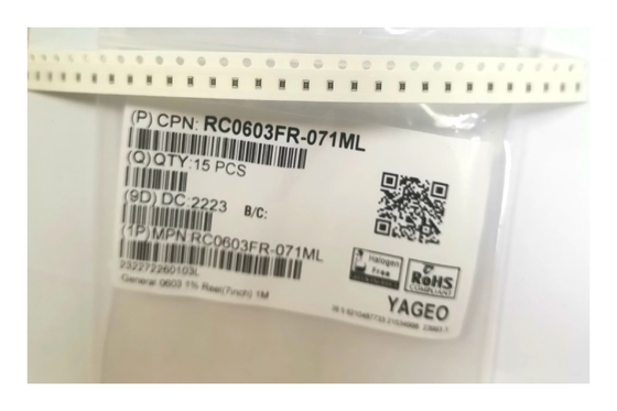 1000KΩ ± 1% 0603の破片の抵抗器Dia 7インチの巻き枠非常に薄くおよび軽い