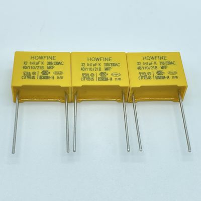 品質  UL 275V MPX X2 Safety Capacitor 474K/310V P15 D4 Anti Interference 工場