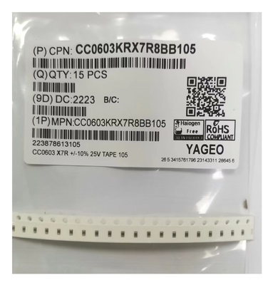 1.0uF SMDの多層陶磁器のコンデンサーMLCC 0603105K/25V X7R